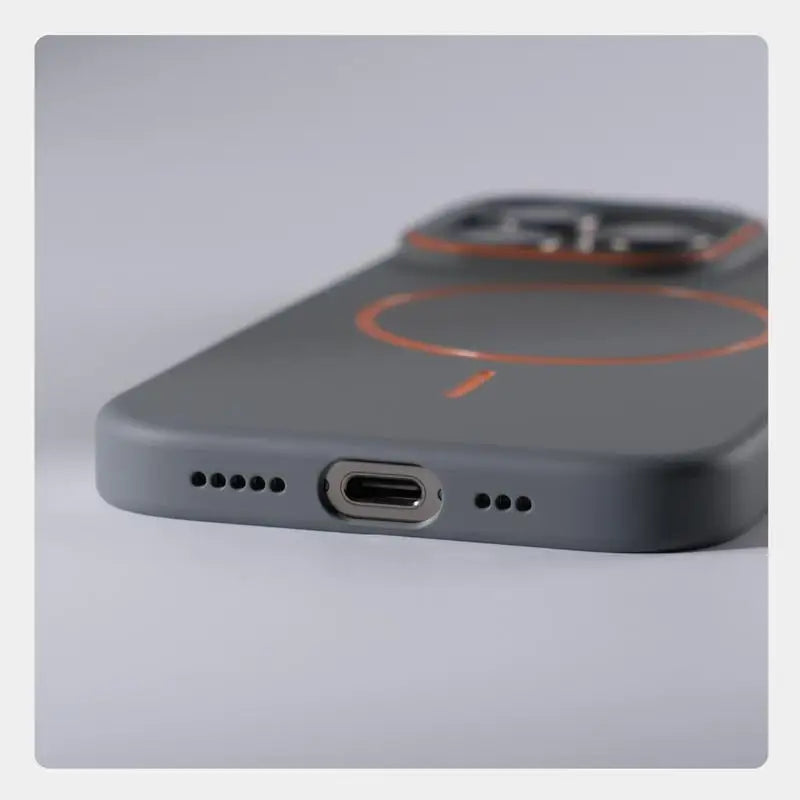 Ultrathin Magsafe Phone Case for iPhone Matte Hit Color Lens Wireless Charging Hard PC Cover Simple Design